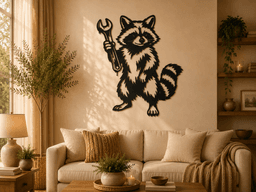 Mechanic Raccoon Wall Art Decor.stl 3d model