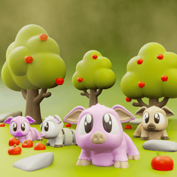 Peppy the Pig – Flexi Fidget Pig – 3DPAW 3d model