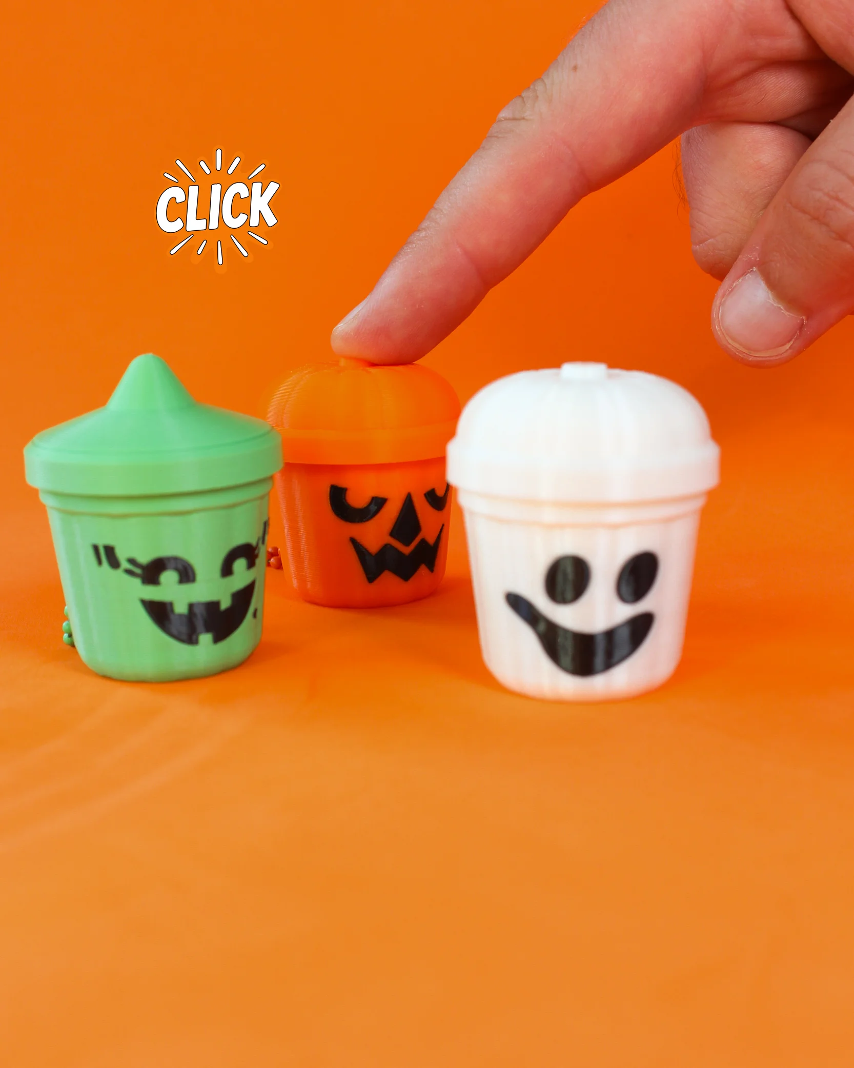 Classic Halloween Buckets Fidget Clickers Keychain 3d model
