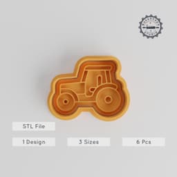 Tractor Cookie Cutter & Stamp Set, Farm Vehicle Shape, Agriculture Theme, Perfect for Cookies & Fondant, S/M/L Sizes, 6 Pieces PRODUCT_3281 3d model