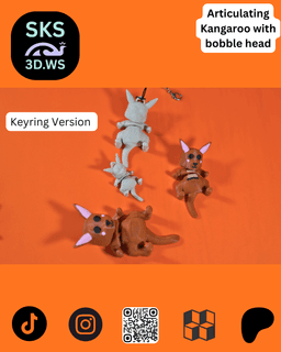 Bobble Head Articulating Kangaroo free file 3d model