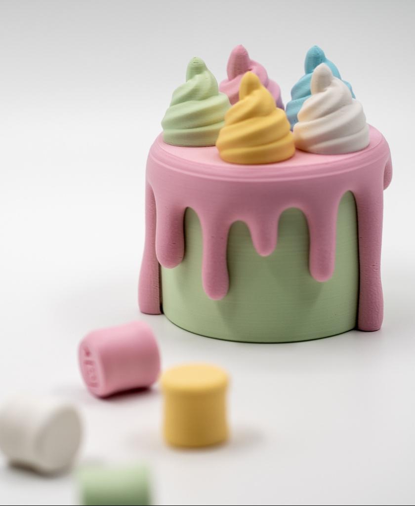 Decorative (Box) Cake (Small) [Cream Puff] 3d model