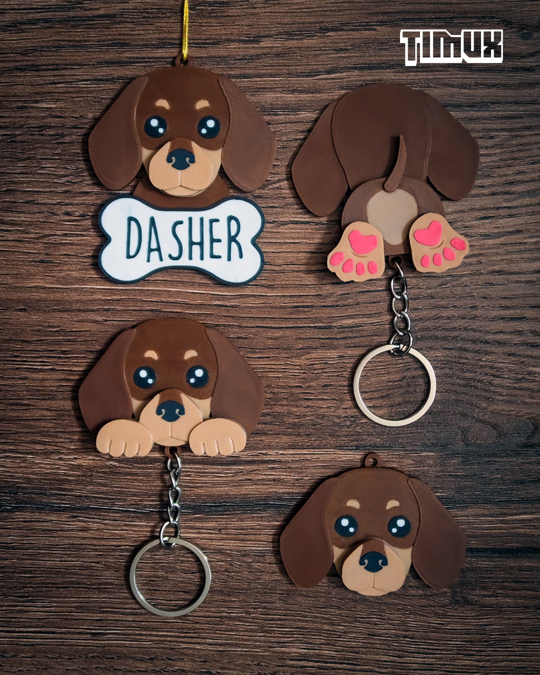 DACHSHUND KEYCHAIN SET 3d model