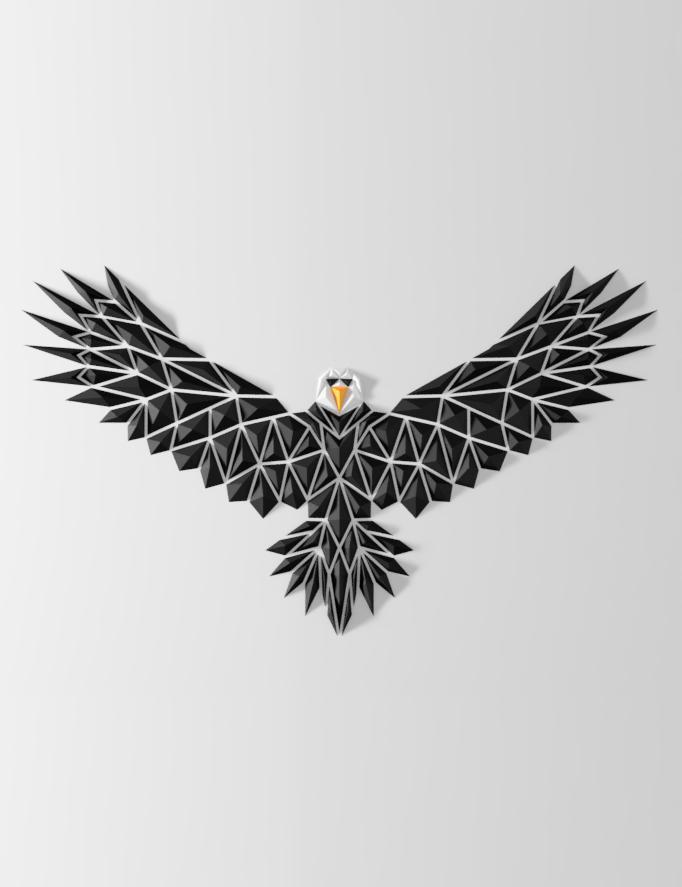 Geometric eagle wall art 3d model