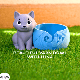 Beautiful Yarn Bowl with Luna / Functional Home Decoration 3d model