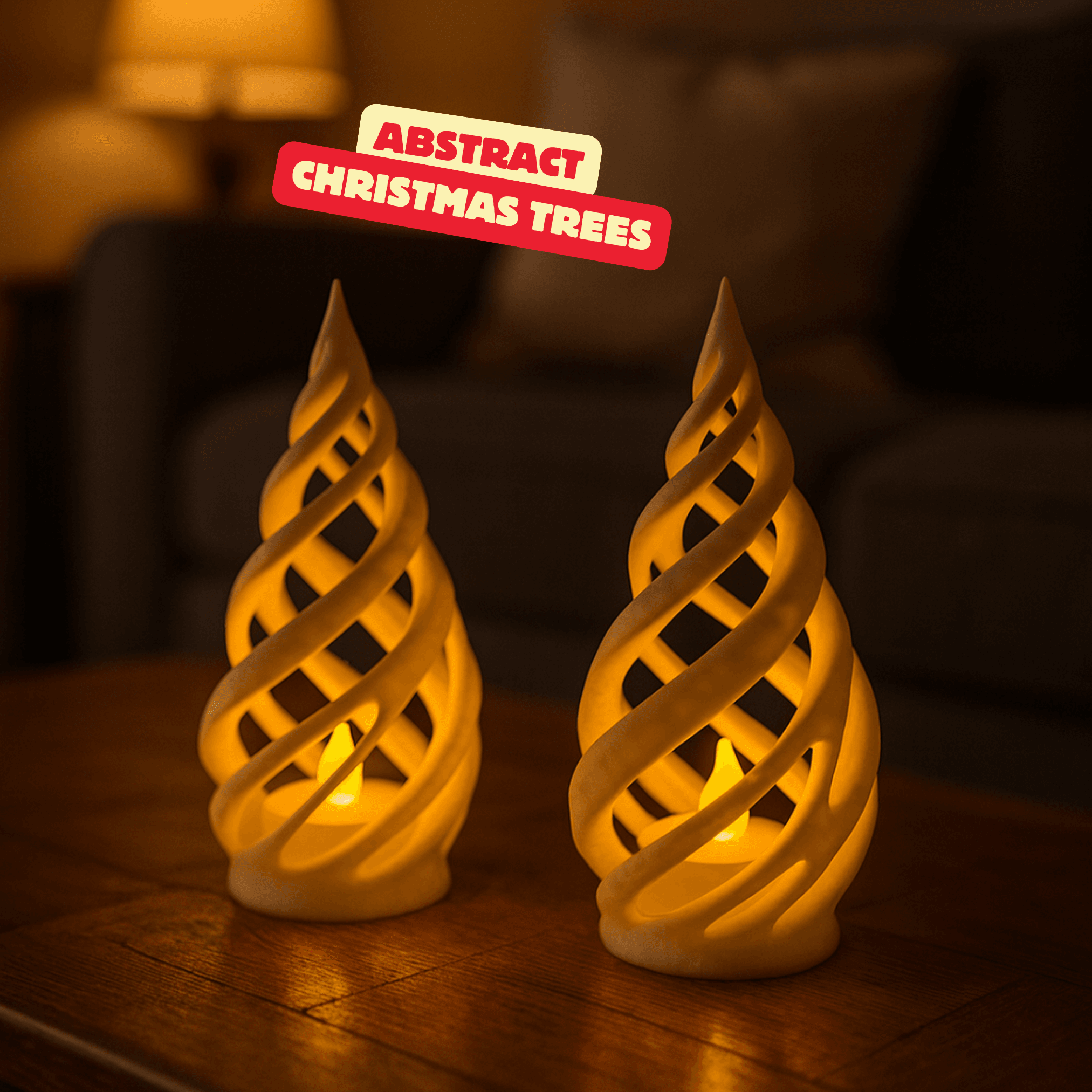 ABSTRACT SWIRL CHRISTMAS TREES / LED TEALIGHT TREE / CHRISTMAS DECOR / HOMEDECOR 3d model