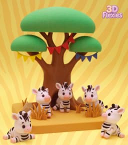 Zebra Savannah Tree 3d model