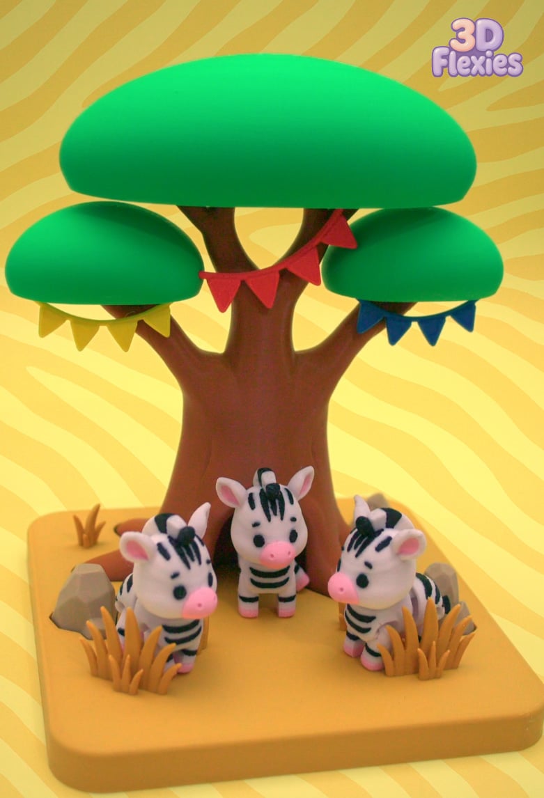 Zebra Savannah Tree 3d model