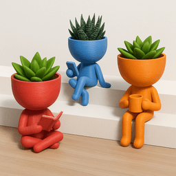 Add personality to your plant collection with the 3D Human Planter Set – a charming trio of characte 3d model