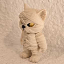 Halloween Kitty Cat Mummy flexi print in place no supports 3d model