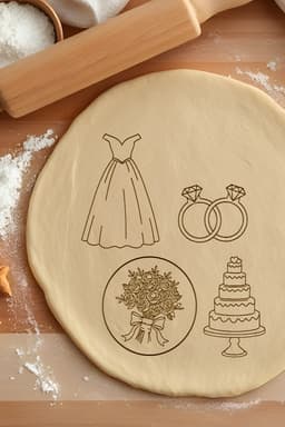 Wedding Set Cookie Cutter, Biscuit Cutter 3d model