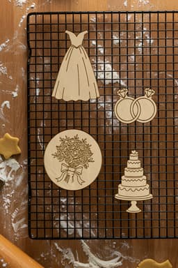 Wedding Set Cookie Cutter, Biscuit Cutter 3d model