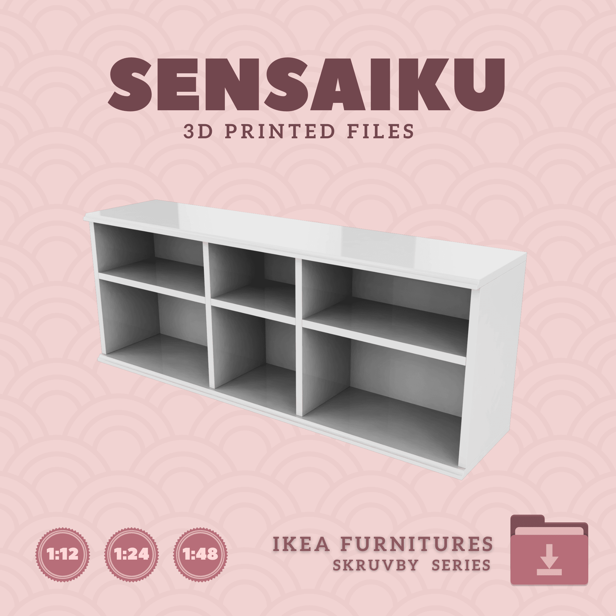 Miniature Replica SKRUVBY TV Unit for Miniature Dollhouse - IKEA - 3D Print Instant Download 3d model