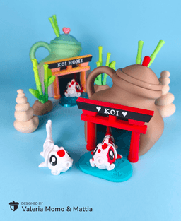 Cute Flexi Koi (Toy, Keychain & Magnet), Japanese carp fish 日本の鯉 3d model