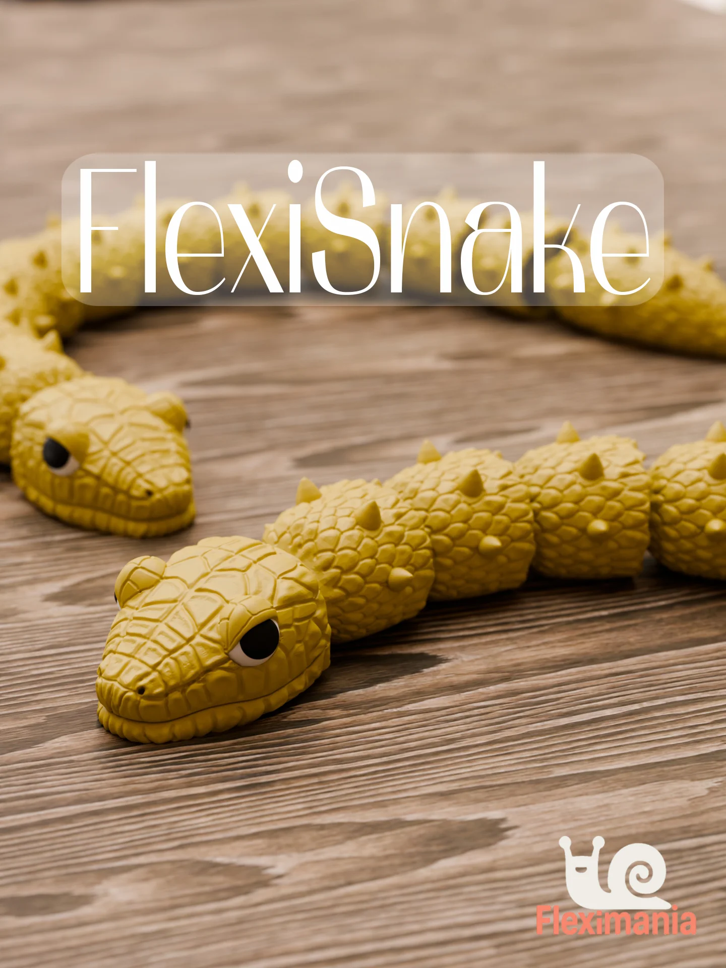 Articulated & Flexible Spiky Yellow Snake Toy 3d model