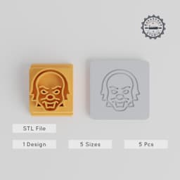 Horror Clown Stamp Tile Collection, 5 Sizes, Perfect for Clay, Cookies & Fondant, Scary Halloween Design PRODUCT_1878 3d model