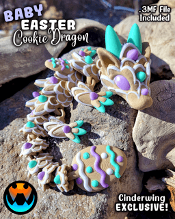 Baby Easter Egg Cookie Dragon 3d model