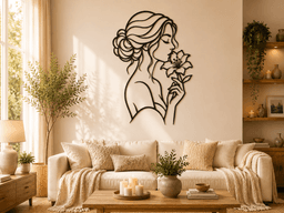 Elegant Woman with Lily Wall Art.3mf 3d model