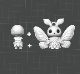 Lunar Moth Keychain - Flexi Print-in-Place Keychain - No Supports 3D Print STL/3MF 3d model