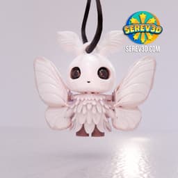 Lunar Moth Keychain - Flexi Print-in-Place Keychain - No Supports 3D Print STL/3MF 3d model