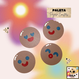 Paleta Payaso Coasters โ Set of 4 Mexican Candy Coasters 3d model