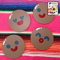 Paleta Payaso Coasters โ Set of 4 Mexican Candy Coasters 3d model