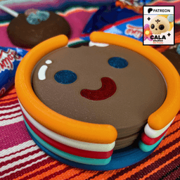 Paleta Payaso Coasters โ Set of 4 Mexican Candy Coasters 3d model