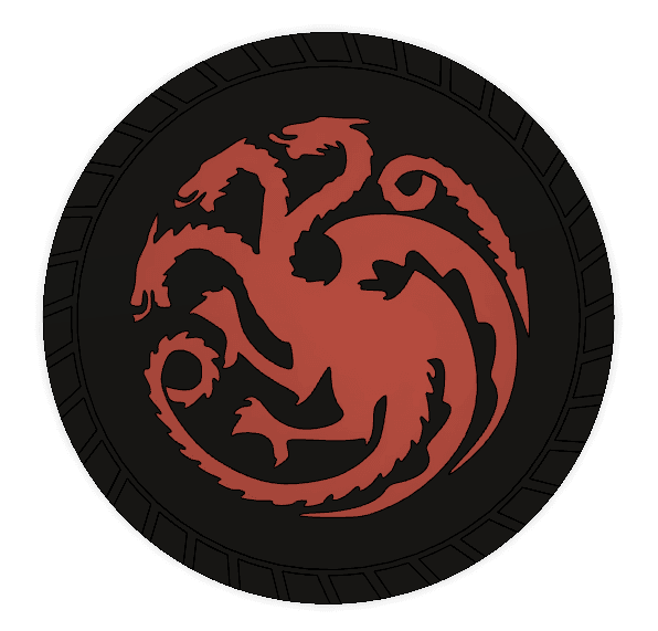 Game Of Thrones Set Of 6 Multicolor Coasters With Base 3d model