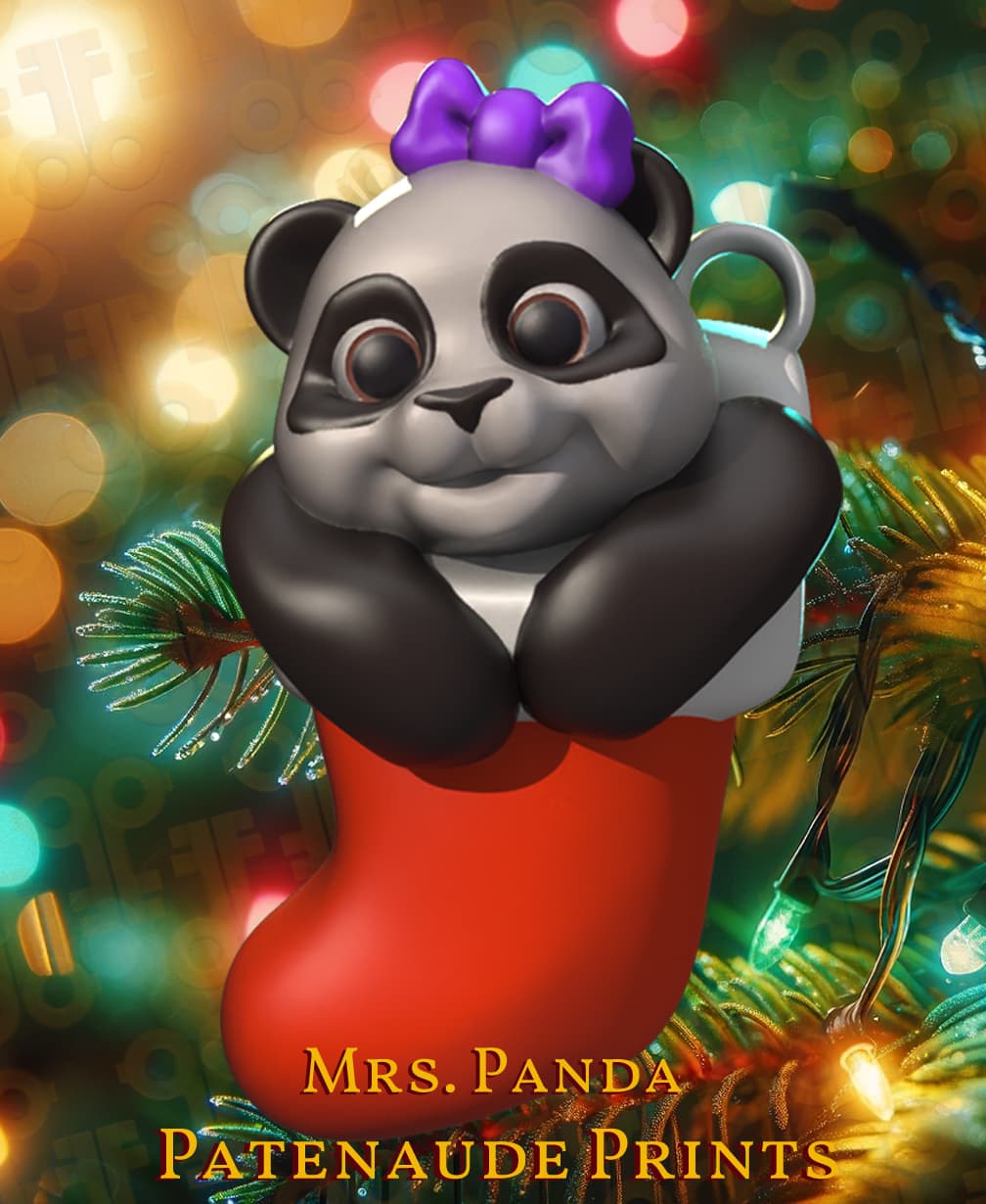Mrs Panda Chritsmas Tree Ornament 3d model