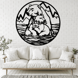 Polar Bears with Iceberg 2D Wall Art/Window Art 3d model
