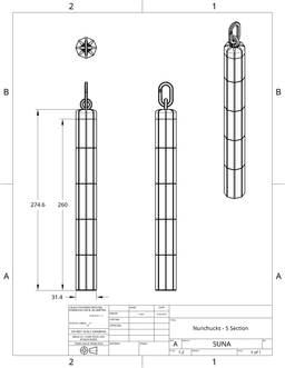 Nunchucks - FULLY CUSTOMIZABLE! 3d model