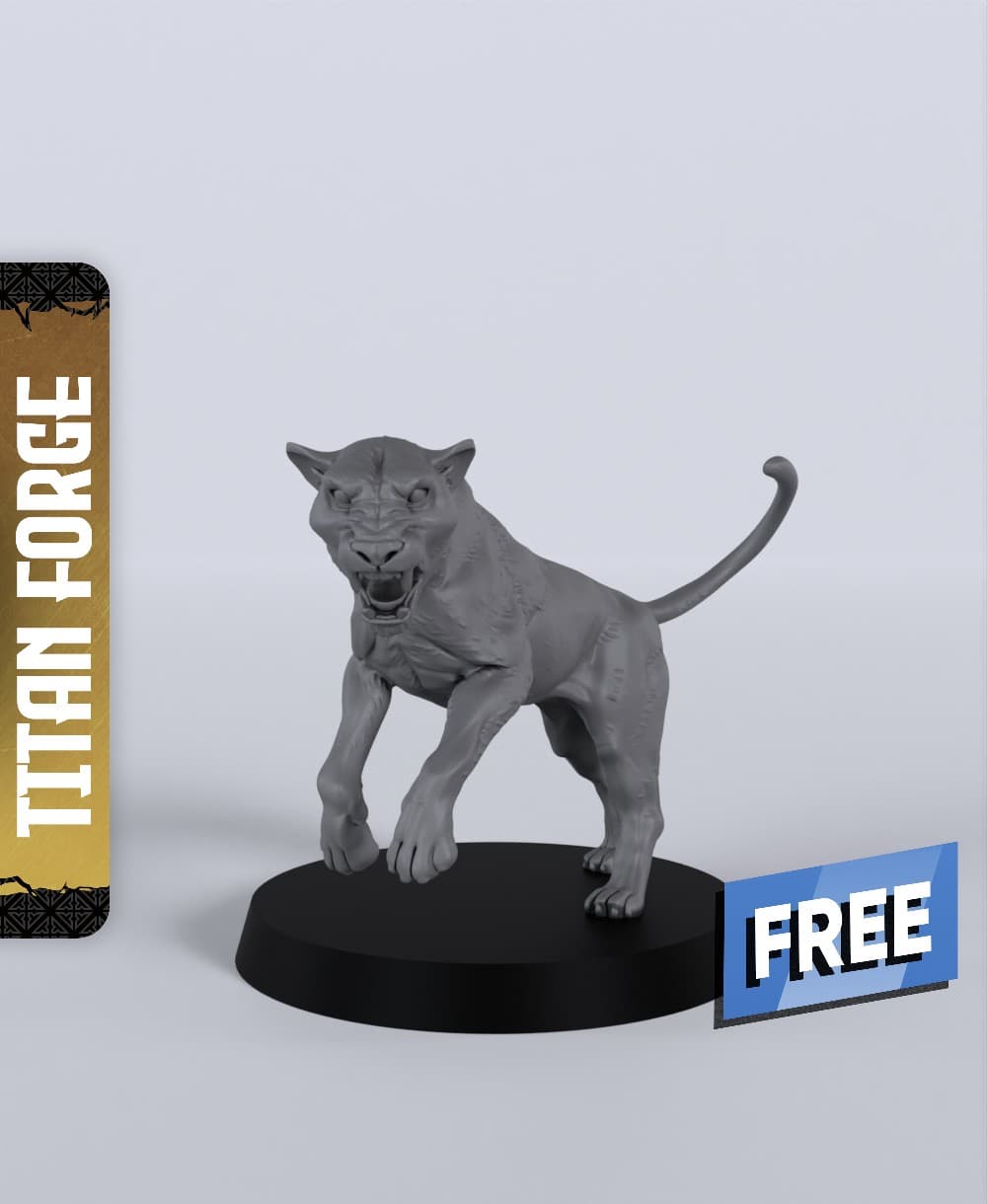 Panther - With Free Dragon - 5e DnD Inspired for RPG and Wargamers 3d model