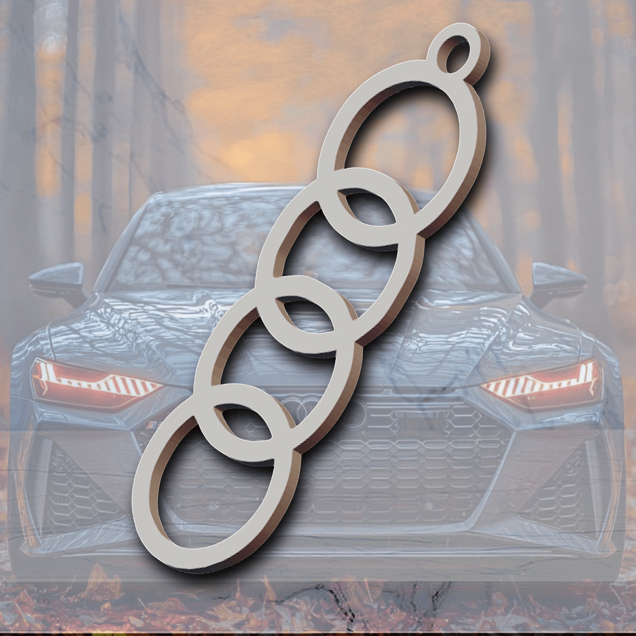 audi keychain car logo 3d model