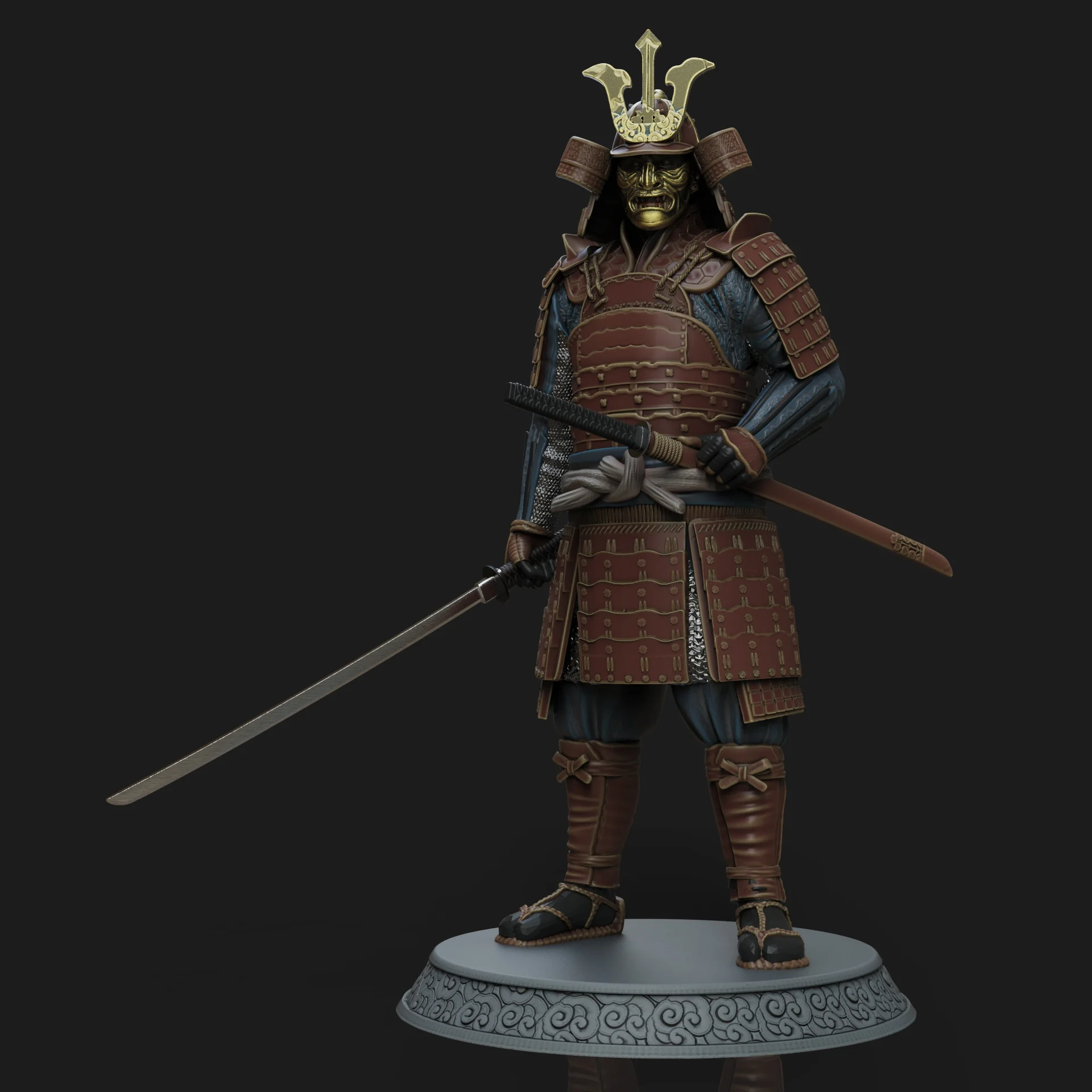 Samurai Figure (Pre-Supported) 3d model