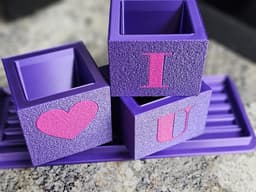 Set of 3 small planters 3d model