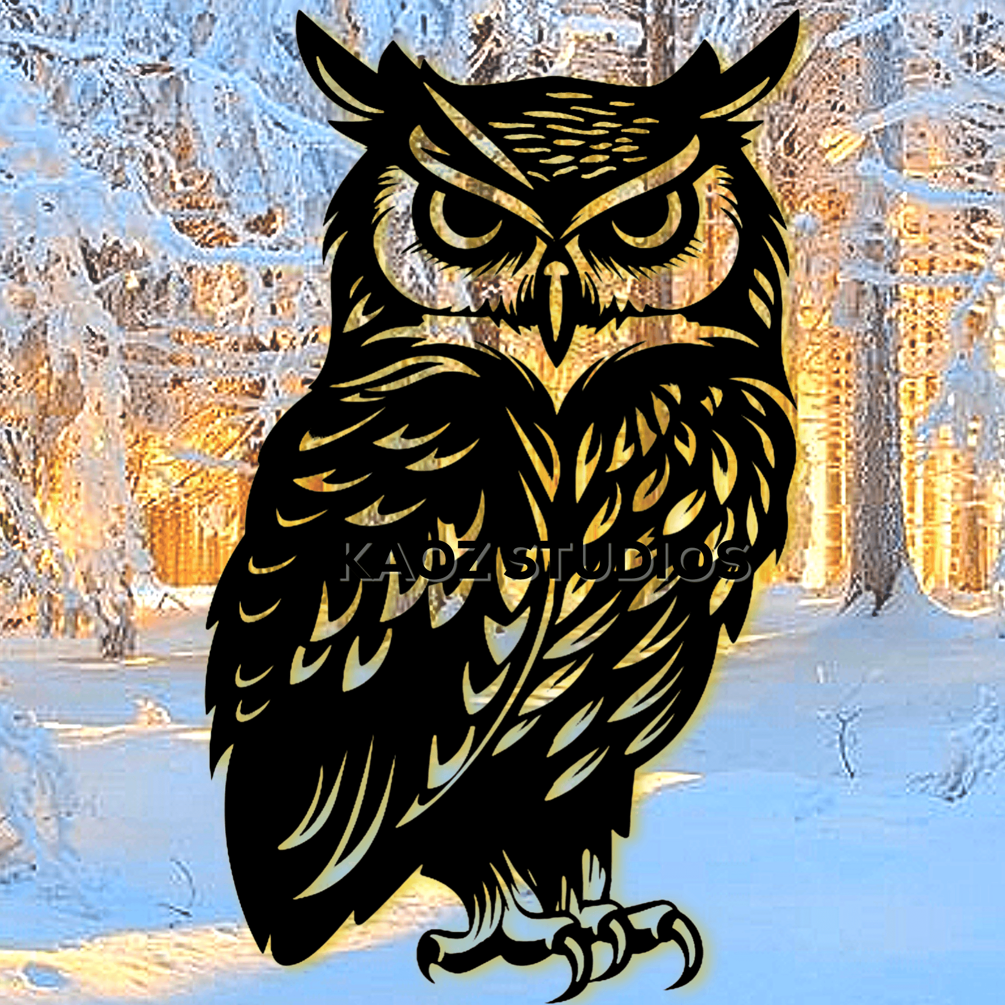 realistic owl wall art snow owl wall decor bird decoration 3d model
