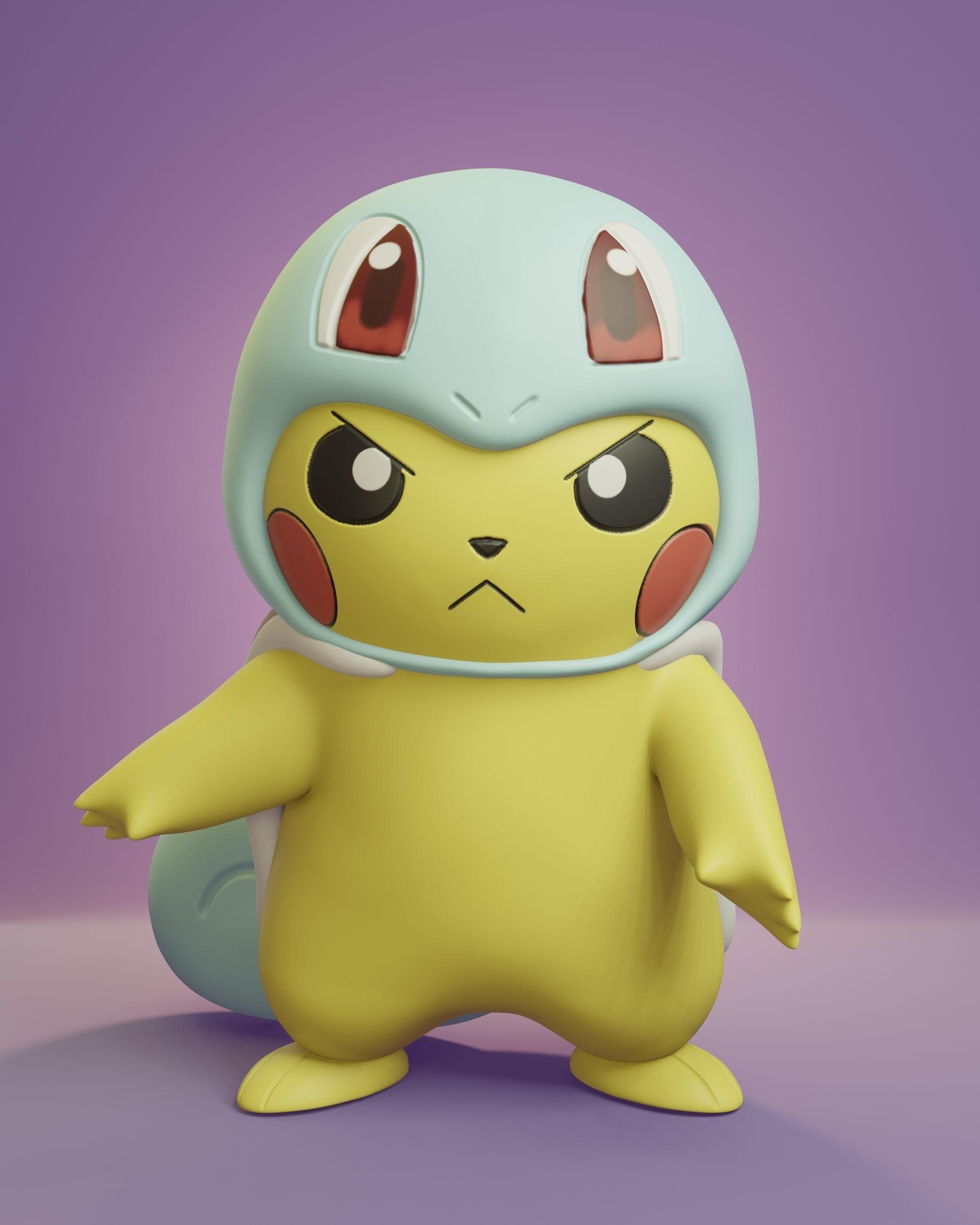 Cosplay Pikachu - Squirtle 3d model