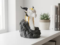 White Dragon Fantasy Creature Bust 3d model