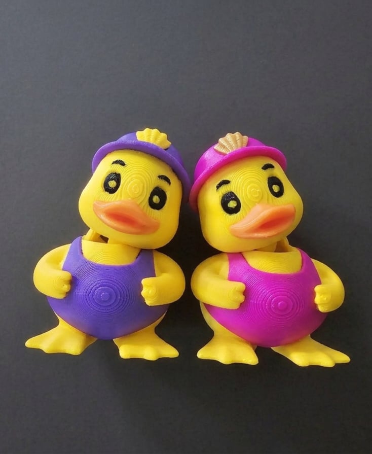 Cute Duck in swimsuit - flexi and fridge magnet 3d model