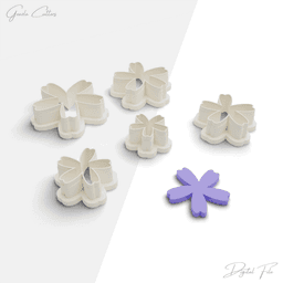 Flowers Polymer Clay Cutter Package, 5 Models, 2 Cutter Version, 5 Sizes Included, Stl File, No:1144 3d model