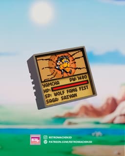 DBZ SAYAN – Yamcha – Pixel Voxel Art Frame (No support, 3MF included) 3d model