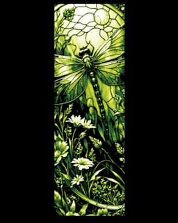 Stained Glass Dragonflies - Set of Bookmarks in Green 3d model
