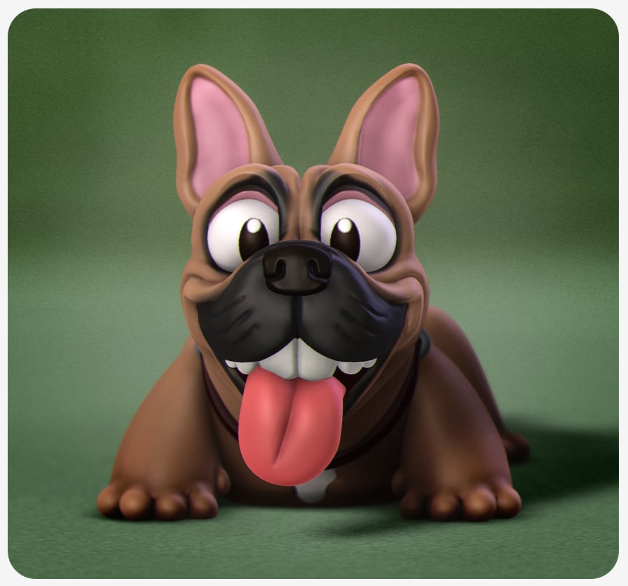 Happy Dogs Frenchie 3d model