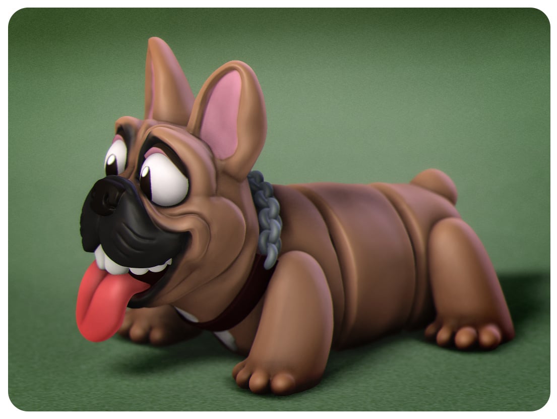 Happy Dogs Frenchie 3d model