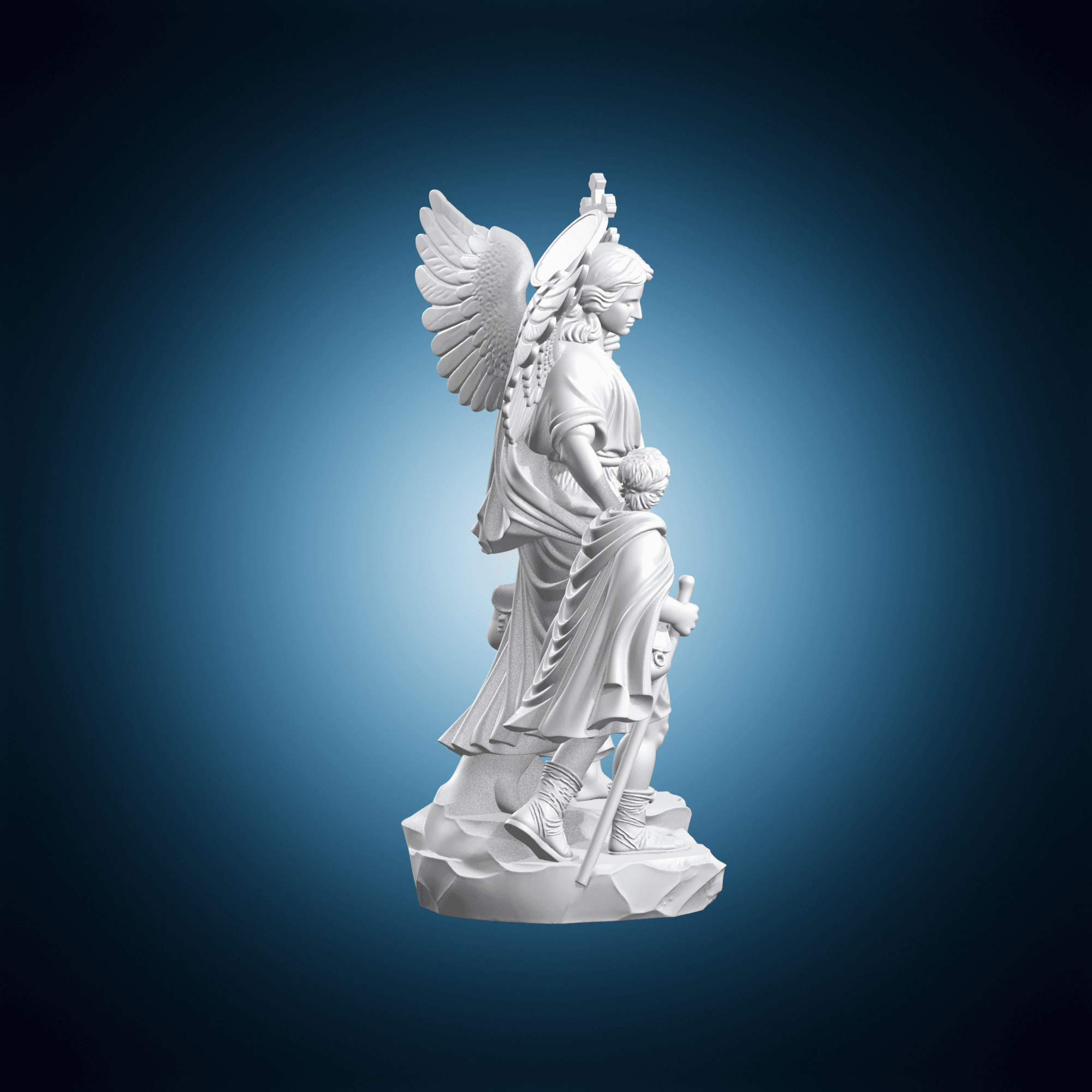 Saint Raphael Holding Staff 3d model