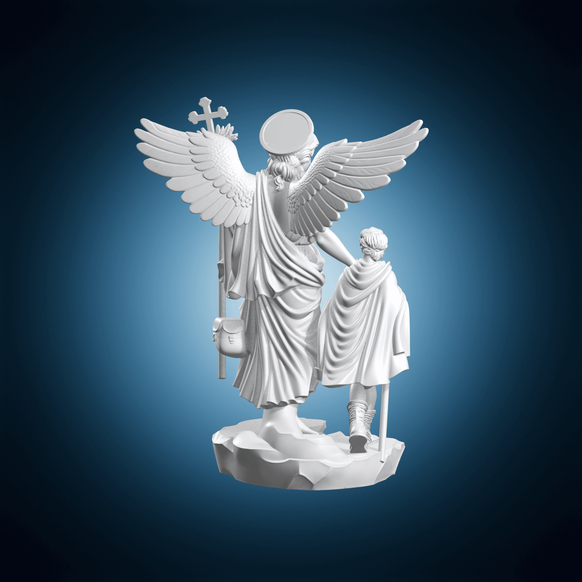 Saint Raphael Holding Staff 3d model