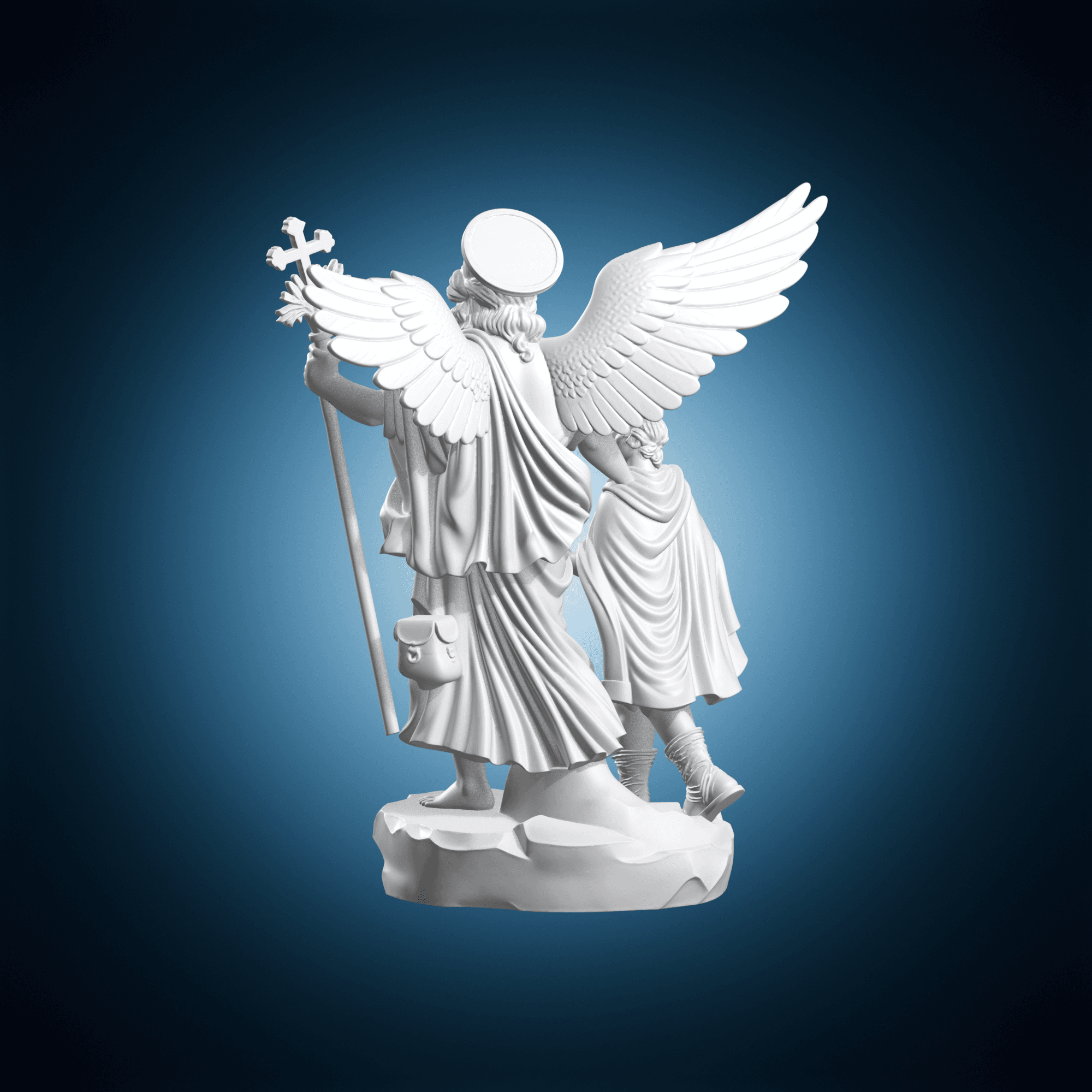 Saint Raphael Holding Staff 3d model