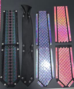 Diamond pattern tie cover with snap fasteners 3d model