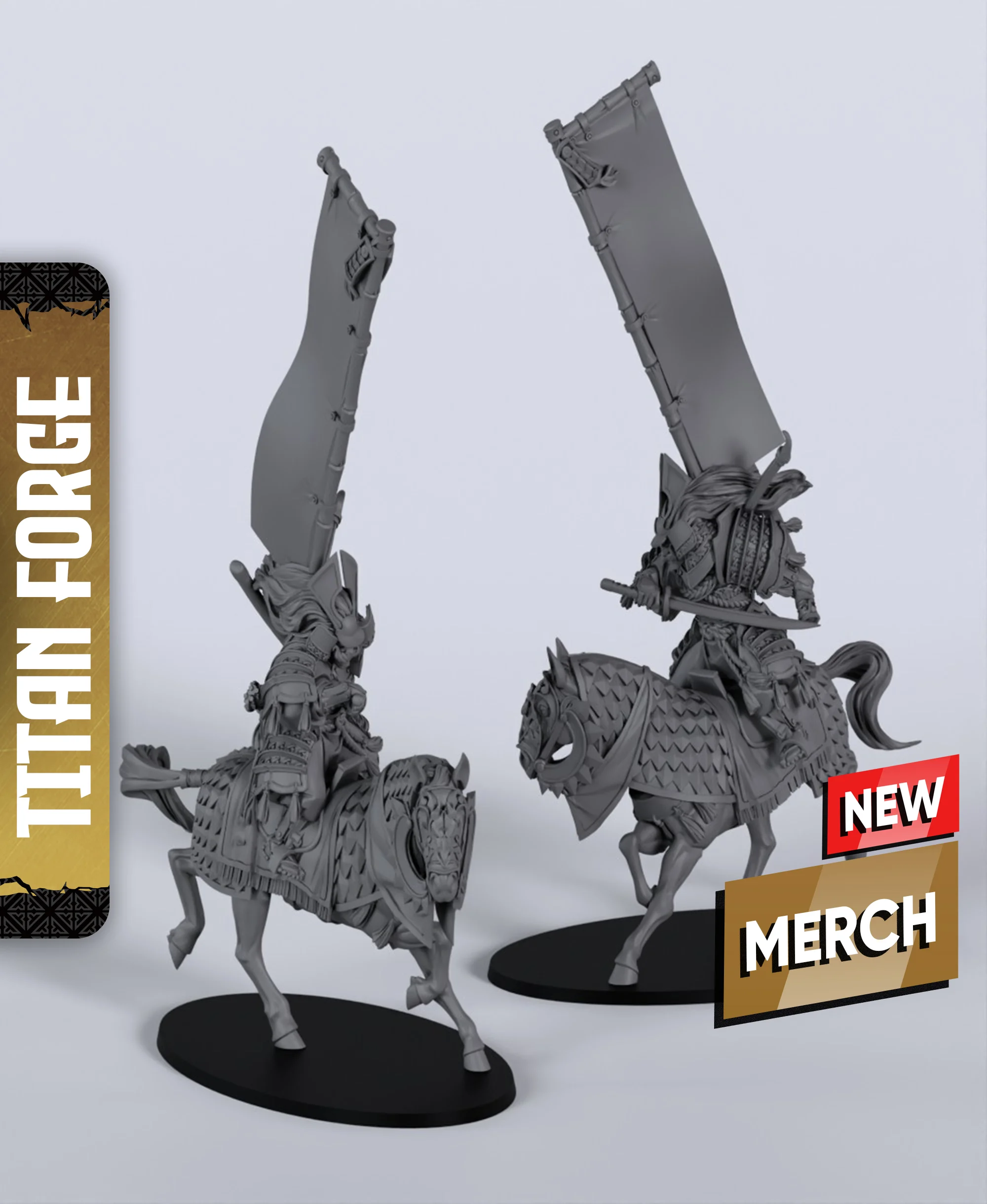 Gate Master on Horse - With Free Dragon Warhammer - 5e DnD Inspired for RPG and Wargamers 3d model