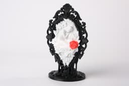 Gothic Rose Cameo Sculpture - Romantic Decor 3d model
